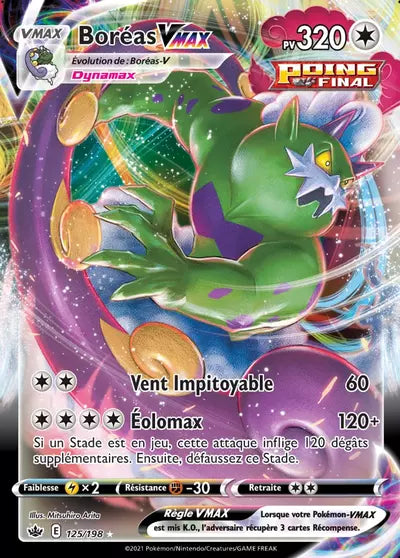 Carte Pokémon Boréas VMAX 125/198 - Règne de Glace (CRE) chez Manga Cash Liège (Liège), vendue à l’unité (non reconditionnée).
