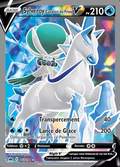 Carte Pokémon Sylveroy Cavalier du Froid V 163/198 - Règne de Glace (CRE) chez Manga Cash Ans-Liège (Liège), vendue à l’unité (non reconditionnée).