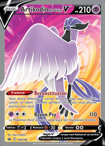 Carte Pokémon Artikodin de Galar V 169/198 - Règne de Glace (CRE) chez Manga Cash Ans-Liège (Liège), vendue à l’unité (non reconditionnée).