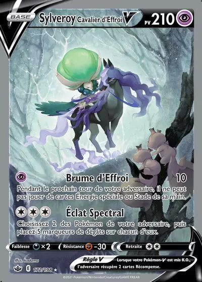 Carte Pokémon Sylveroy Cavalier d’Effroi V 172/198 - Règne de Glace (CRE) chez Manga Cash Ans-Liège (Liège), vendue à l’unité (non reconditionnée).