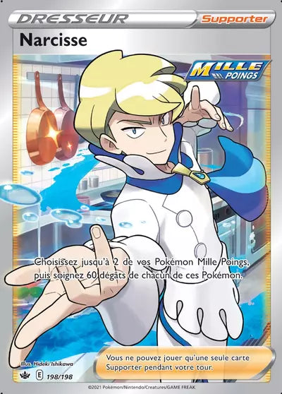 Carte Pokémon Narcisse 198/198 - Règne de Glace (CRE) chez Manga Cash Liège (Liège), vendue à l’unité (non reconditionnée).