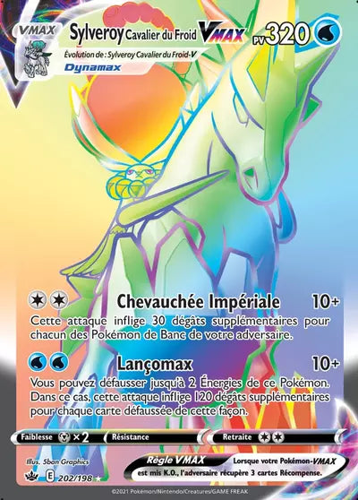 Carte Pokémon Sylveroy Cavalier du Froid VMAX 202/198 - Règne de Glace (CRE) chez Manga Cash Ans-Liège (Liège), vendue à l’unité (non reconditionnée).