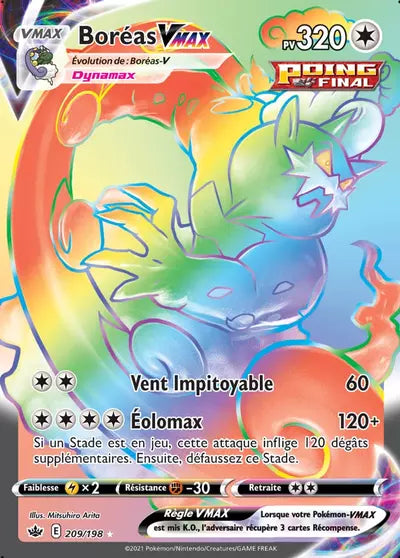 Carte Pokémon Boréas VMAX 209/198 - Règne de Glace (CRE) chez Manga Cash Ans (Liège), vendue à l’unité (non reconditionnée).