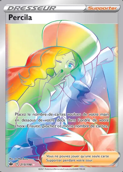 Carte Pokémon Percila 213/198 - Règne de Glace (CRE) chez Manga Cash Liège (Liège), vendue à l’unité (non reconditionnée).