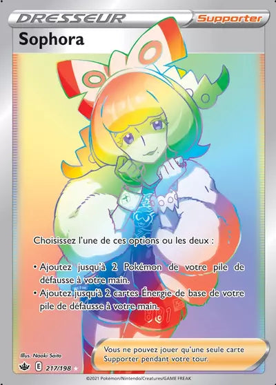Carte Pokémon Sophora 217/198 - Règne de Glace (CRE) chez Manga Cash Ans-Liège (Liège), vendue à l’unité (non reconditionnée).