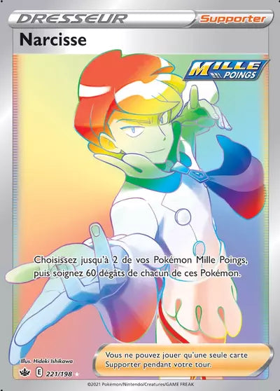 Carte Pokémon Narcisse 221/198 - Règne de Glace (CRE) chez Manga Cash Ans (Liège), vendue à l’unité (non reconditionnée).