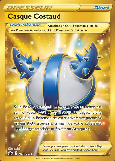Carte Pokémon Casque Costaud 228/198 - Règne de Glace (CRE) chez Manga Cash Liège (Liège), vendue à l’unité (non reconditionnée).