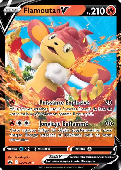 Carte Pokémon Flamoutan V 022/159 - Zénith Suprême - Manga Cash Ans (Liège)
