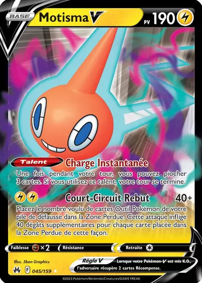 Carte Pokémon Motisma V 045/159 - Zénith Suprême - Manga Cash Ans (Liège)