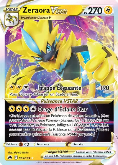 Carte Pokémon Zeraora VSTAR 055/159 - Zénith Suprême - Manga Cash Ans (Liège)