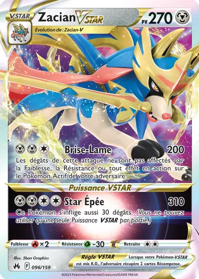 Carte Pokémon Zacian VSTAR 096/159 - Zénith Suprême - Manga Cash Ans (Liège)
