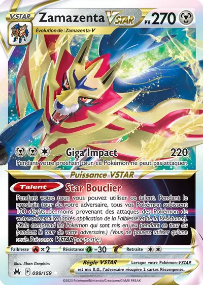Carte Pokémon Zamazenta VSTAR 099/159 - Zénith Suprême - Manga Cash Ans (Liège)
