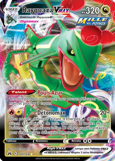 Carte Pokémon Rayquaza VMAX 101/159 - Zénith Suprême - Manga Cash Ans (Liège)