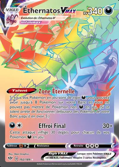 Retrouvez Éthernatos VMAX 192/189 – Ténèbres Embrasées chez Manga Cash Ans (Liège).