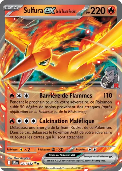Retrouvez Sulfura EX de la Team Rocket 031/182 – Rivalités Destinées chez Manga Cash Ans (Liège).