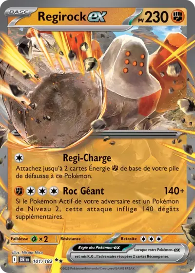 Retrouvez Regirock EX 101/182 – Rivalités Destinées chez Manga Cash Ans (Liège).