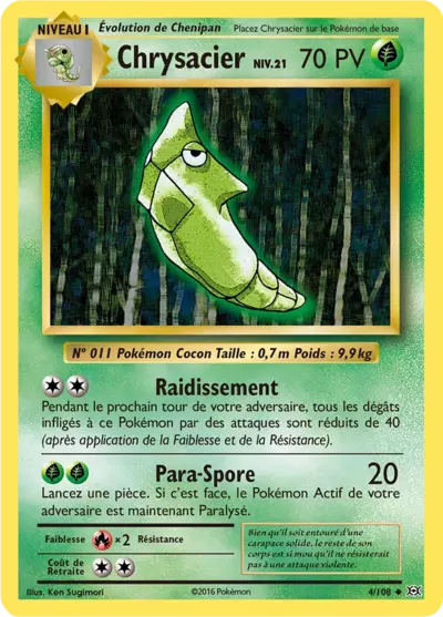 Chrysacier 4/108, carte Évolutions (EVO), en vente à Manga Cash à Ans, province de Liège.