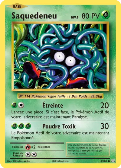 Saquedeneu Reverse 8/108, carte Évolutions (EVO), en vente à Manga Cash à Ans, province de Liège.