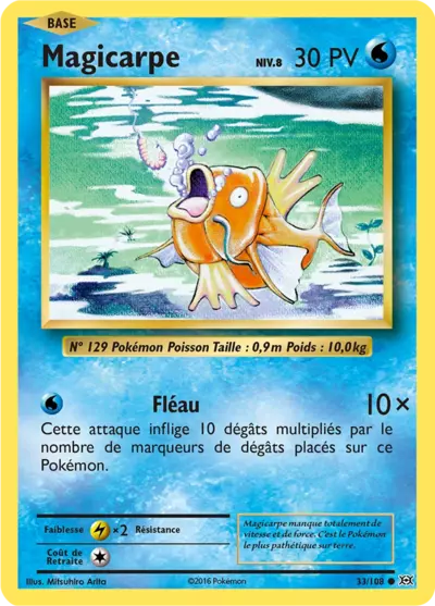 Magicarpe 33/108, carte Évolutions (EVO), en vente à Manga Cash à Ans, province de Liège.