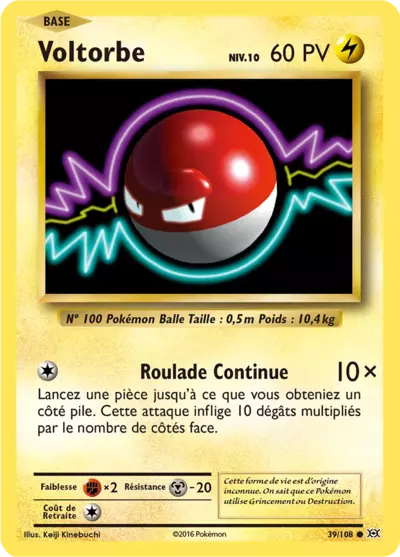 Voltorbe 39/108, carte Évolutions (EVO), en vente à Manga Cash à Ans, province de Liège.