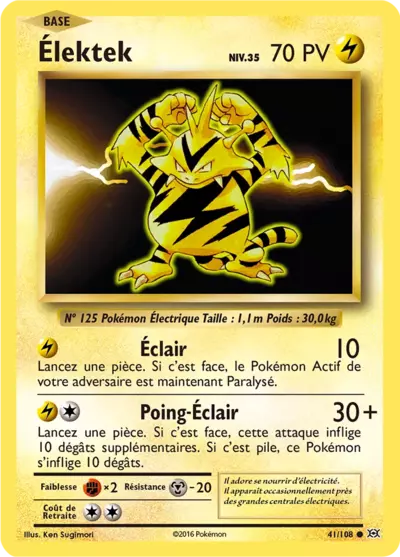 Élektek 41/108, carte Évolutions (EVO), en vente à Manga Cash à Ans, province de Liège.