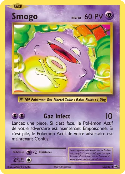 Smogo Reverse 50/108, carte Évolutions (EVO), en vente à Manga Cash à Ans, province de Liège.