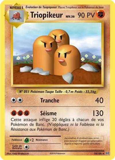 Triopikeur 56/108, carte Évolutions (EVO), en vente à Manga Cash à Ans, province de Liège.
