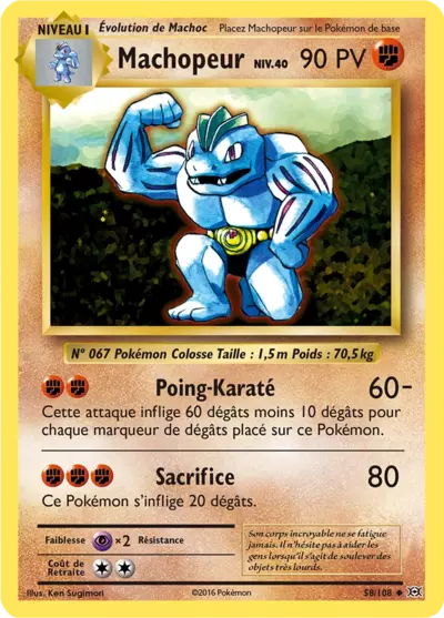 Machopeur 58/108, carte Évolutions (EVO), en vente à Manga Cash à Ans, province de Liège.