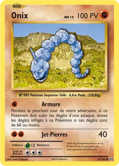 Onix 61/108, carte Évolutions (EVO), en vente à Manga Cash à Ans, province de Liège.