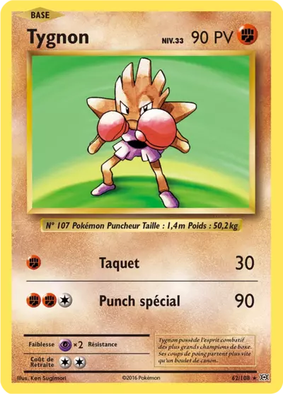 Tygnon Holo 62/108, carte Évolutions (EVO), en vente à Manga Cash à Ans, province de Liège.