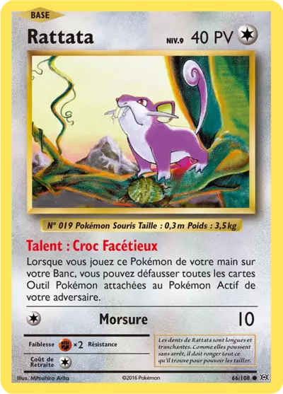 Rattata Reverse 66/108, carte Évolutions (EVO), en vente à Manga Cash à Ans, province de Liège.