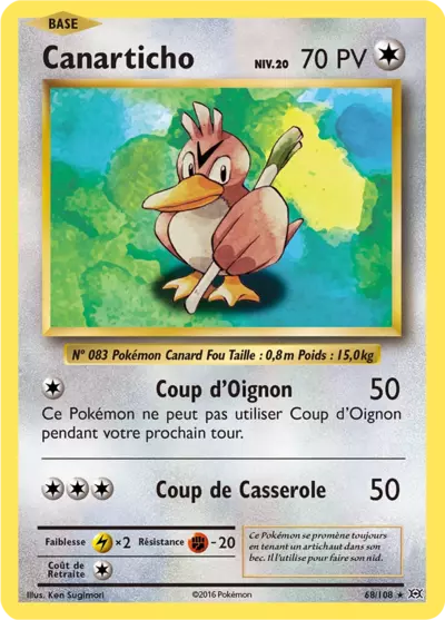 Canarticho 68/108, carte Évolutions (EVO), en vente à Manga Cash à Ans, province de Liège.