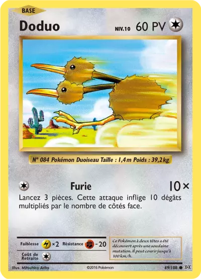 Doduo 69/108, carte Évolutions (EVO), en vente à Manga Cash à Ans, province de Liège.