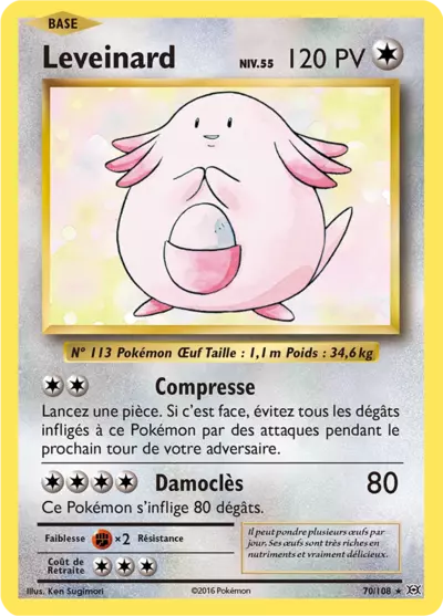 Leveinard Holo 70/108, carte Évolutions (EVO), en vente à Manga Cash à Ans, province de Liège.