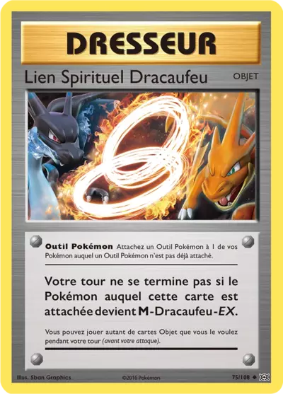 Lien Spirituel Dracaufeu Reverse 75/108, carte Évolutions (EVO), en vente à Manga Cash à Ans, province de Liège.