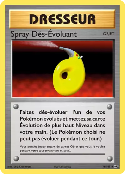 Spray Dés-Évoluant 76/108, carte Évolutions (EVO), en vente à Manga Cash à Ans, province de Liège.