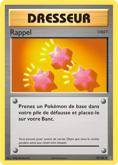 Rappel Reverse 85/108, carte Évolutions (EVO), en vente à Manga Cash à Ans, province de Liège.