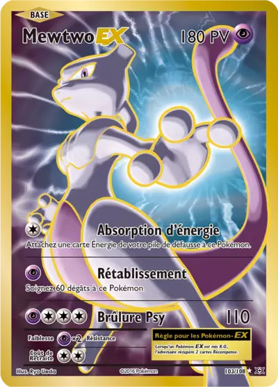 Mewtwo EX 103/108, carte Évolutions (EVO), en vente à Manga Cash à Ans, province de Liège.