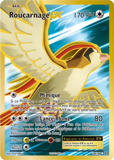 Roucarnage EX 104/108, carte Évolutions (EVO), en vente à Manga Cash à Ans, province de Liège.