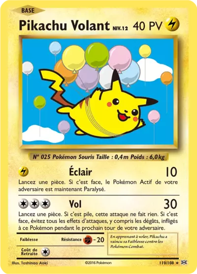 Pikachu Volant 110/108, carte Évolutions (EVO), en vente à Manga Cash à Ans, province de Liège.