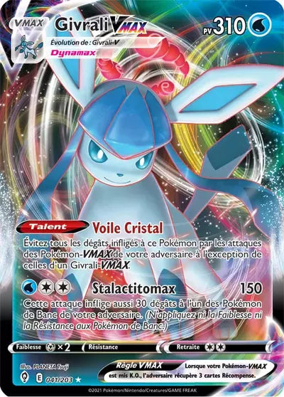 Carte Pokémon Givrali VMAX 041/203 (EVS, Évolution Céleste), vente à l’unité prix basé sur Cardmarket - Manga Cash Liège.
