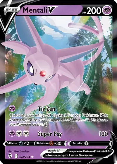 Mentali V 064/203 - Évolution Céleste (EVS) - carte Pokémon officielle. Vente à l’unité, prix basé sur Cardmarket. Manga Cash Ans.