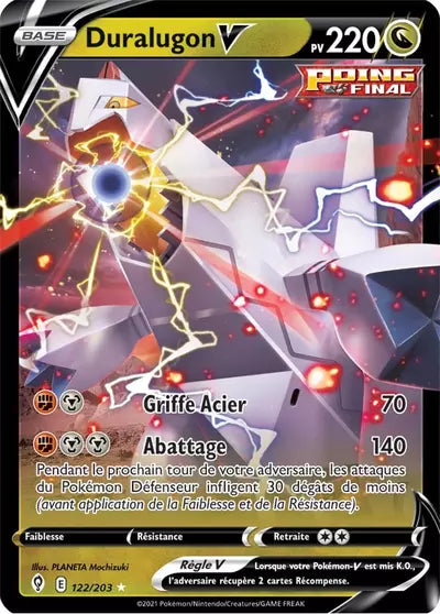 Duralugon V 122/203 - Évolution Céleste (EVS) - carte Pokémon officielle. Vente à l’unité, prix basé sur Cardmarket. Manga Cash Ans.