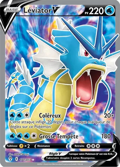 Carte Pokémon Léviator V 171/203 (EVS, Évolution Céleste), vente à l’unité prix basé sur Cardmarket - Manga Cash Liège.