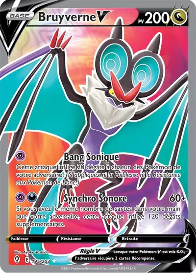 Carte Pokémon Bruyverne V 195/203 (EVS, Évolution Céleste), vente à l’unité prix basé sur Cardmarket - Manga Cash Liège.