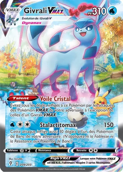 Givrali VMAX 209/203 - Évolution Céleste (EVS) - carte Pokémon officielle. Vente à l’unité, prix basé sur Cardmarket. Manga Cash Ans.