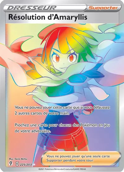Carte Pokémon Résolution d'Amaryllis 225/203 (EVS, Évolution Céleste), vente à l’unité prix basé sur Cardmarket - Manga Cash Liège.