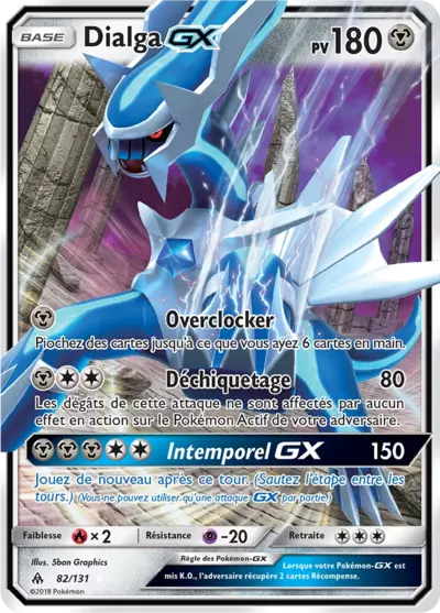 Dialga GX 82/131, carte Lumière Interdite (FLI), en vente à Manga Cash à Ans, province de Liège.