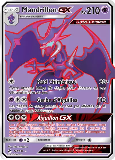 Mandrillon GX 121/131, carte Lumière Interdite (FLI), en vente à Manga Cash à Ans, province de Liège.