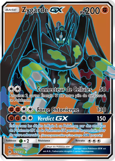 Zygarde GX 123/131, carte Lumière Interdite (FLI), en vente à Manga Cash à Ans, province de Liège.